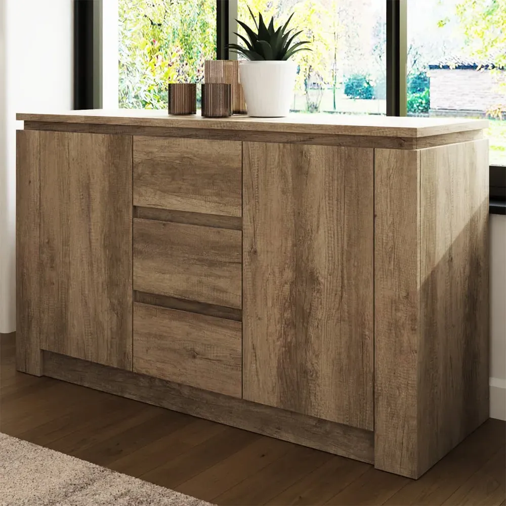 Canyon 2 Door 3 Drawer Sideboard - Oak Grey image