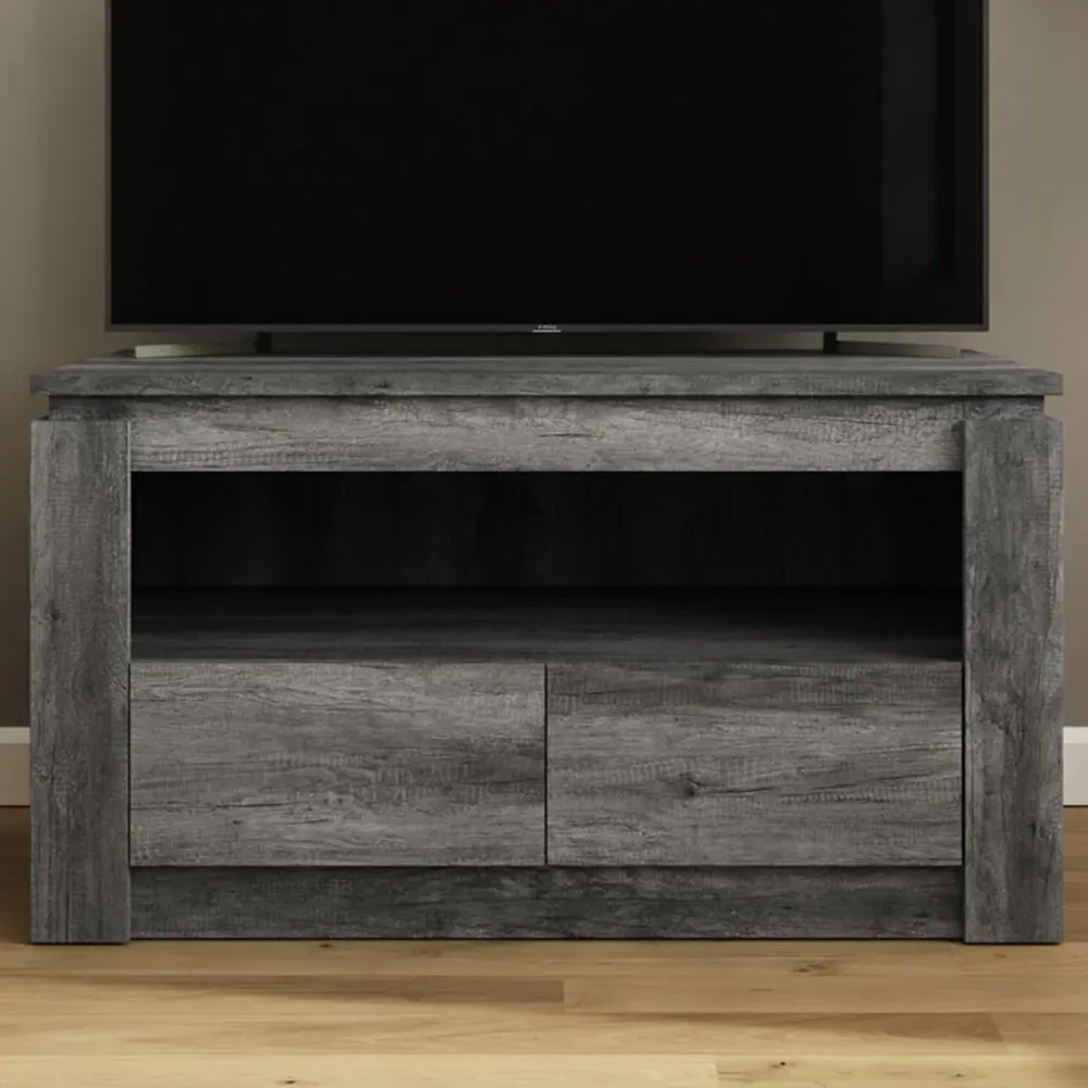 Canyon 2 Drawer TV Unit with Open Shelf - Charcoal Grey