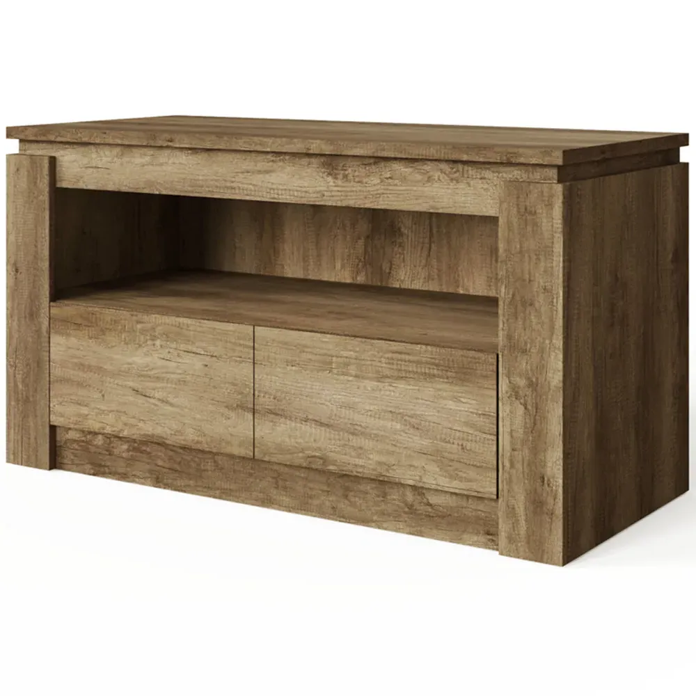 Canyon 2 Drawer TV Unit with Shelf - Grey, Oak
