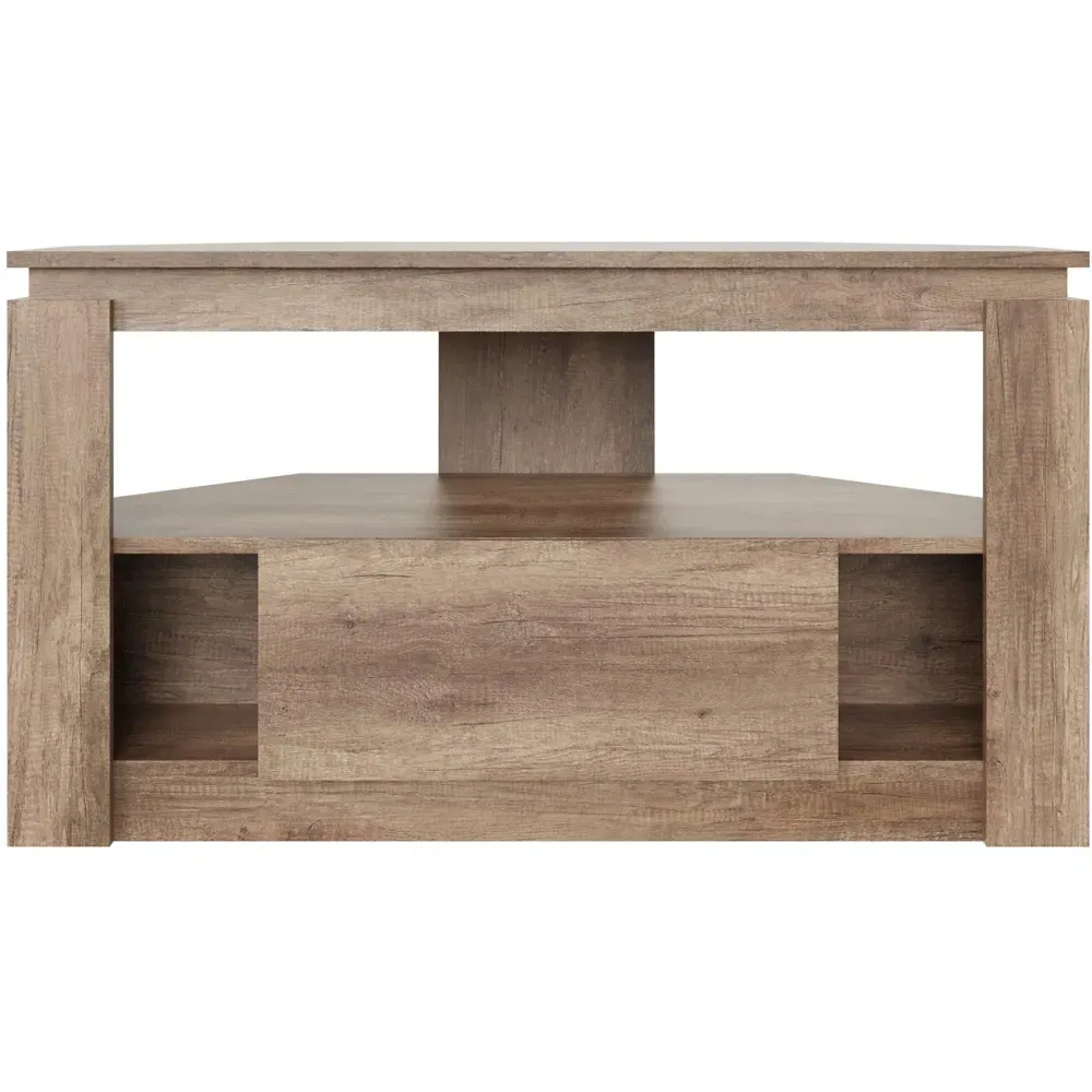 Canyon Corner TV Unit with Drawer - Grey, Oak
