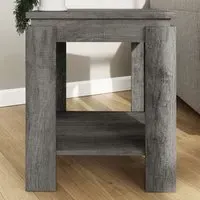 Canyon Lamp Table with Open Shelf - Charcoal Grey