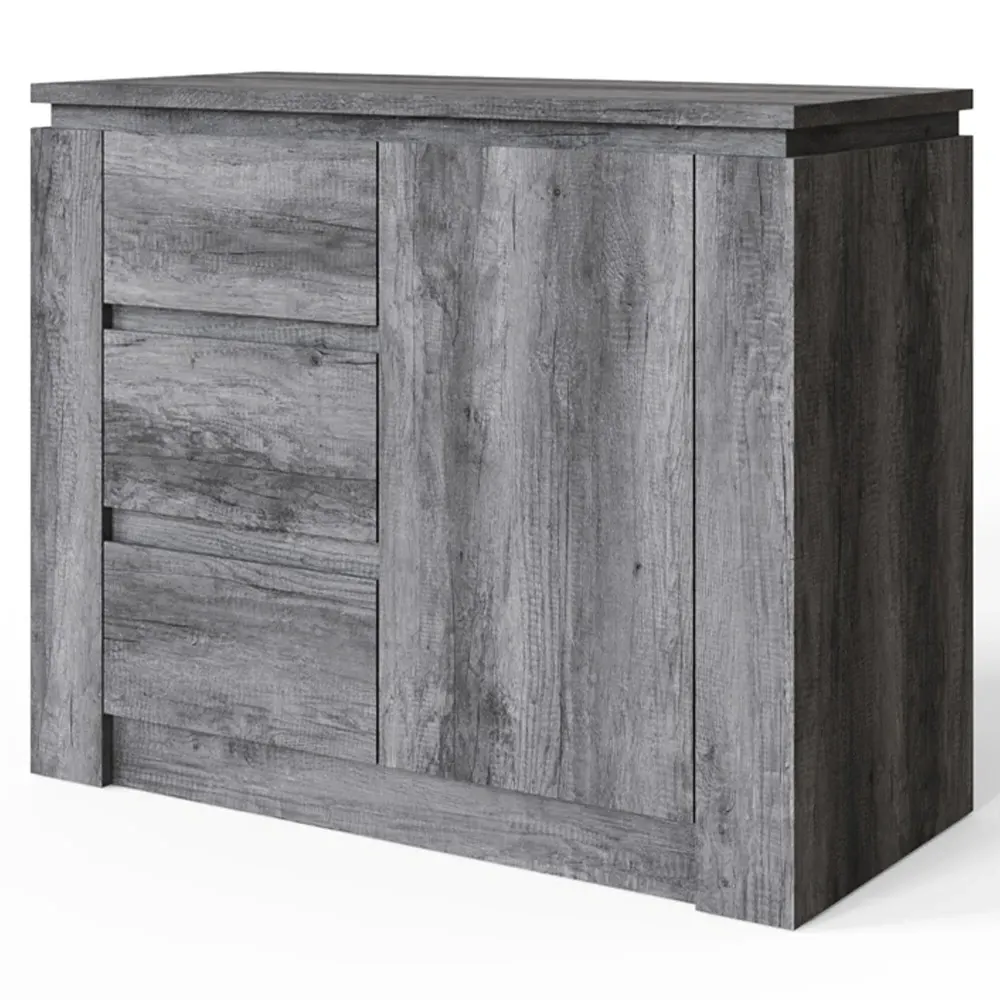 Canyon Single Door 3 Drawer Storage Unit - Charcoal Grey