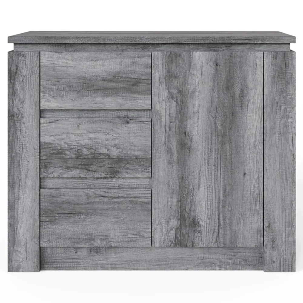 Canyon Single Door 3 Drawer Storage Unit - Charcoal Grey
