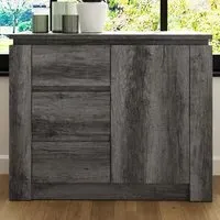 Canyon Single Door 3 Drawer Storage Unit - Charcoal Grey