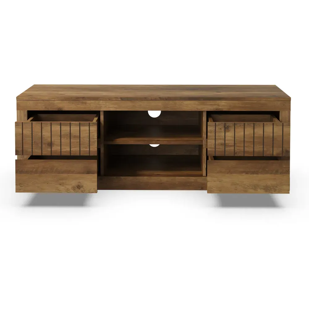 Cartmel 4 Drawer TV Unit - Knotty Oak