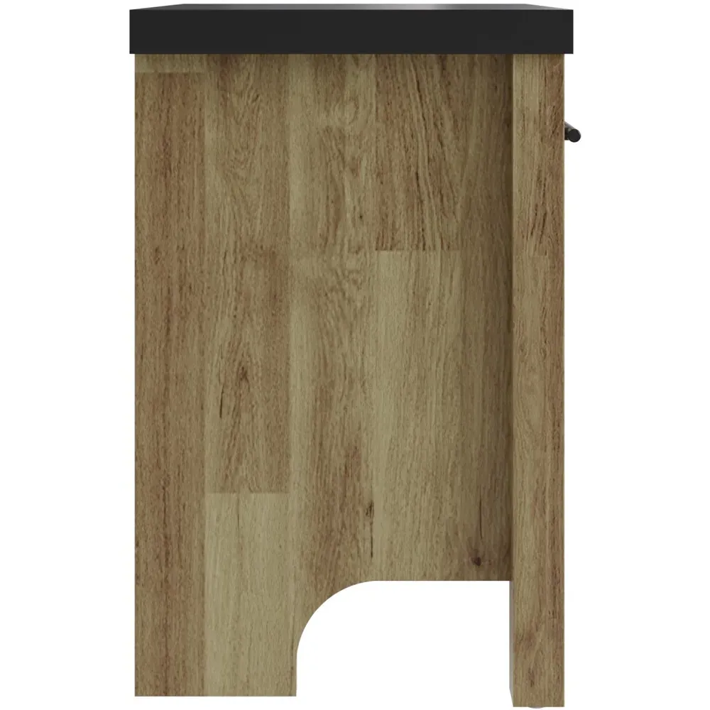 Cascina Bedside Table with Drawer - Brown, Oak