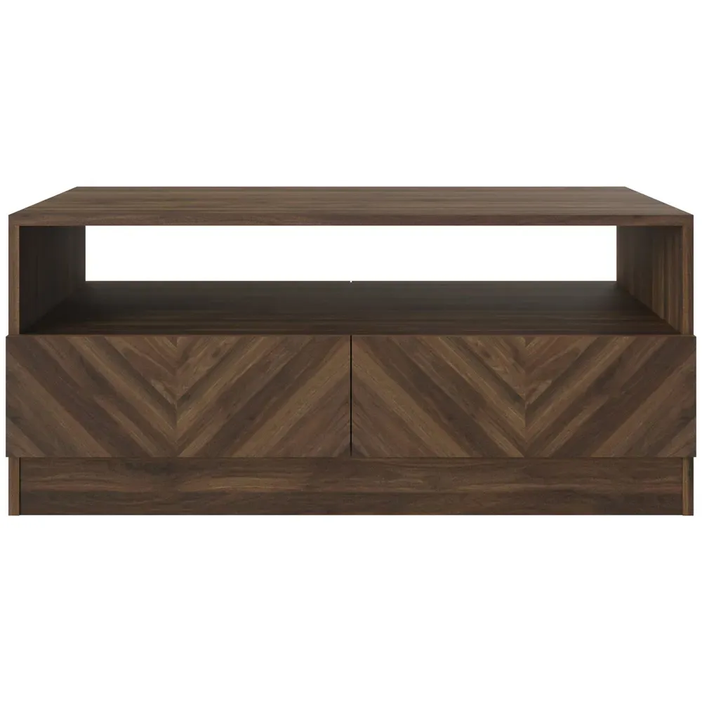 Catania 2 Drawer Coffee Table - Brown, Royal Walnut