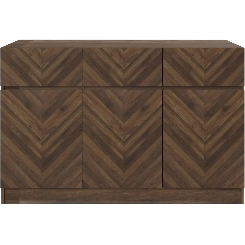 Catania 3 Door 3 Drawer Large Sideboard - Royal Walnut