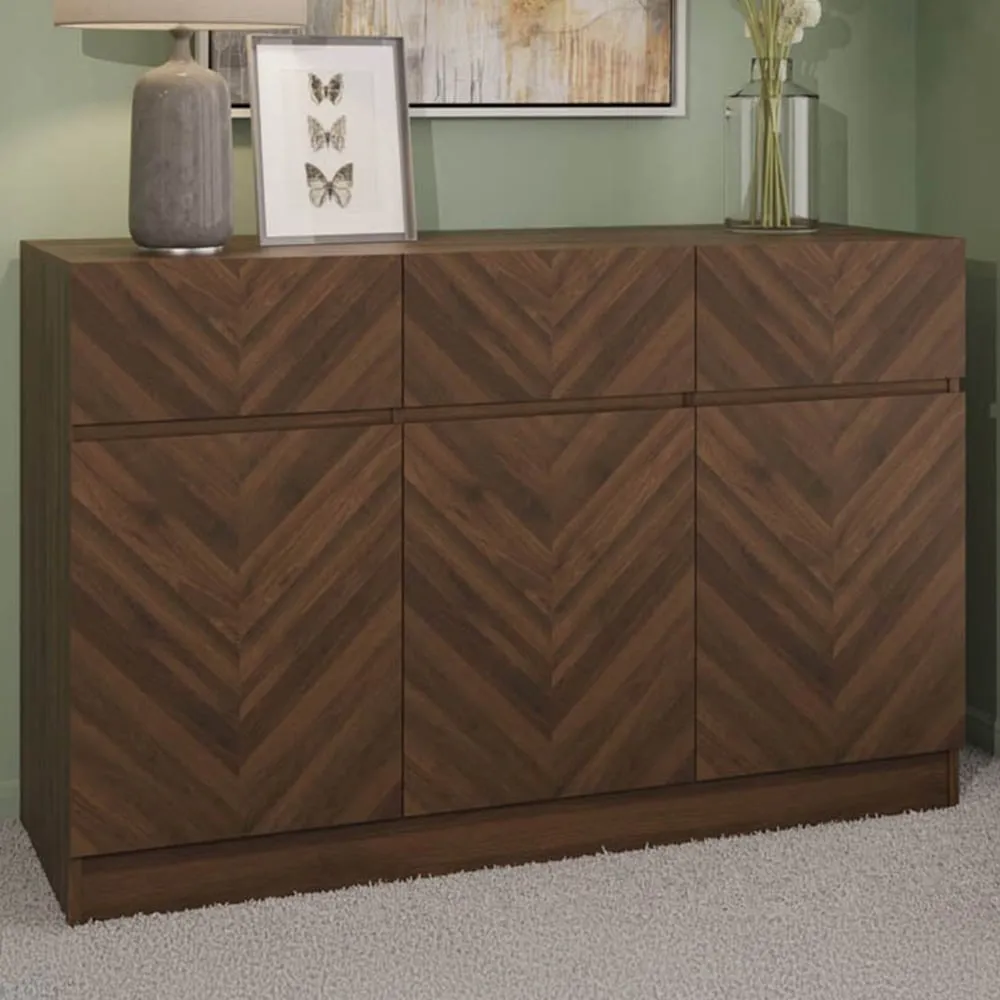 Catania 3 Door 3 Drawer Large Sideboard - Royal Walnut image