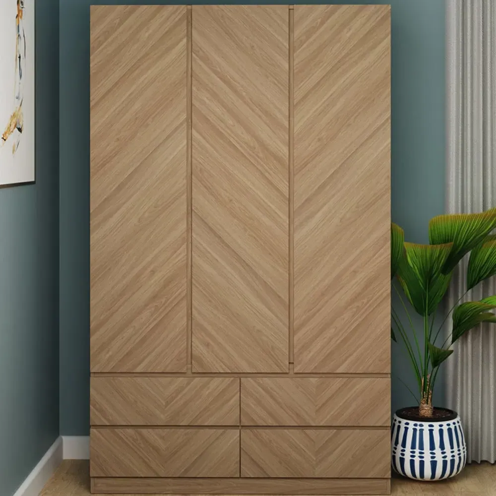 Catania 3 Door 4 Drawer Wardrobe - Euro Oak image