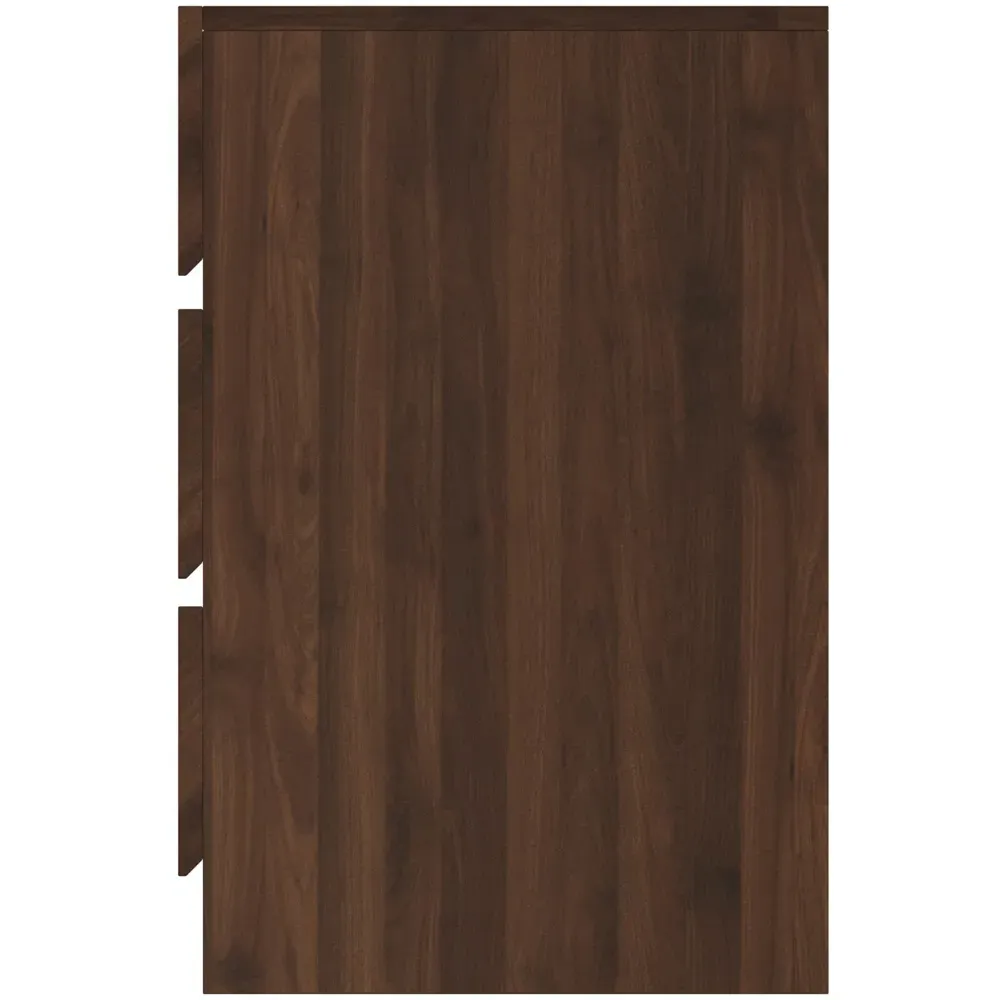 Catania 3 Drawer Bedside Table - Brown, Royal Walnut