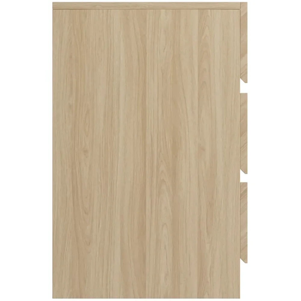 Catania 3 Drawer Bedside Table Set of 2 - Brown, Euro Oak