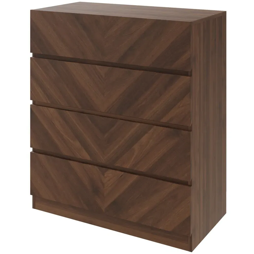 Catania 4 Drawer Chest of Drawers - Brown, Royal Walnut