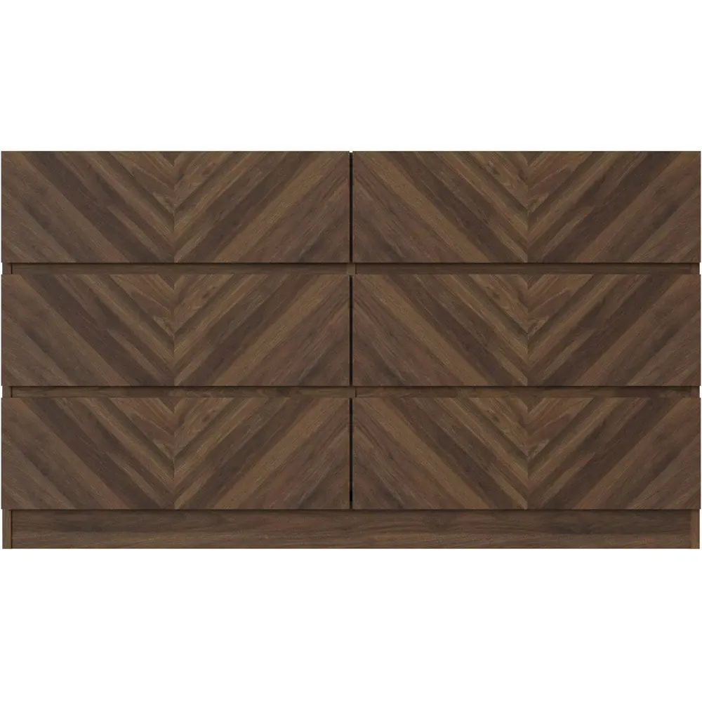 Catania 6 Drawer Chest of Drawers - Brown, Royal Walnut