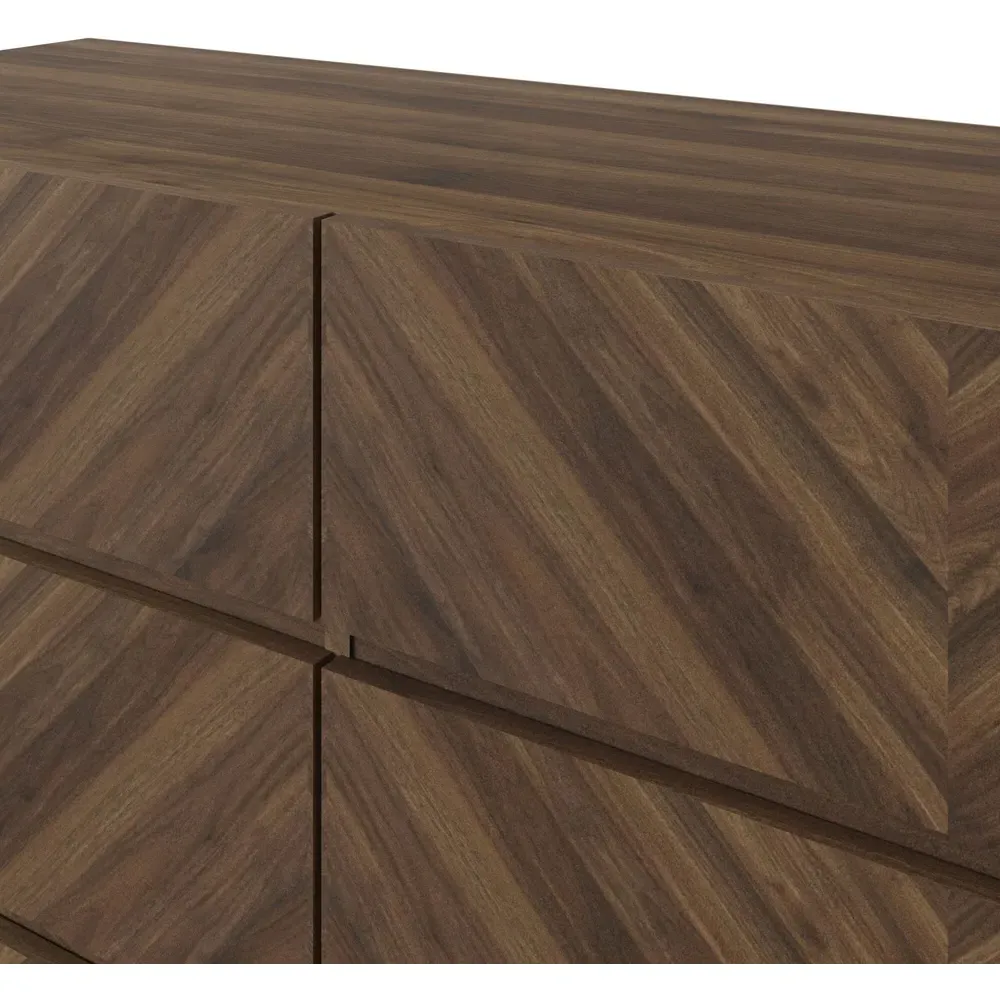 Catania 6 Drawer Chest of Drawers - Brown, Royal Walnut
