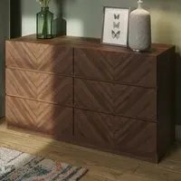 Catania 6 Drawer Chest of Drawers - Brown, Royal Walnut