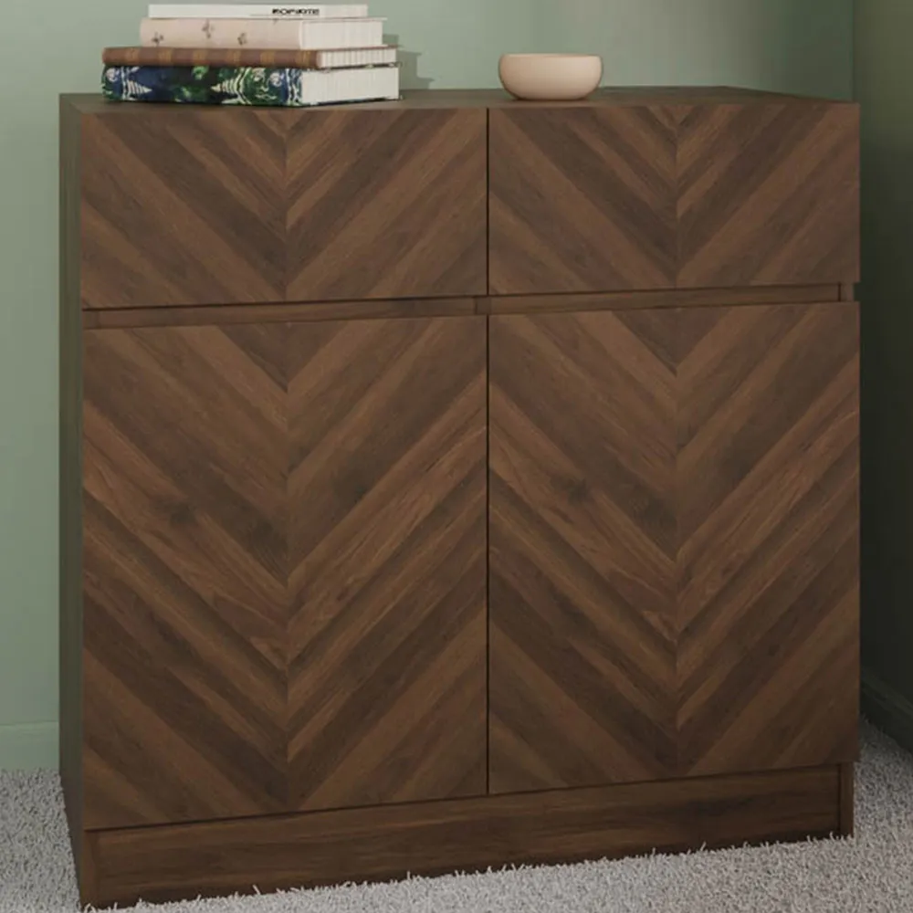 Catania Compact Sideboard with Drawers - Royal Walnut
