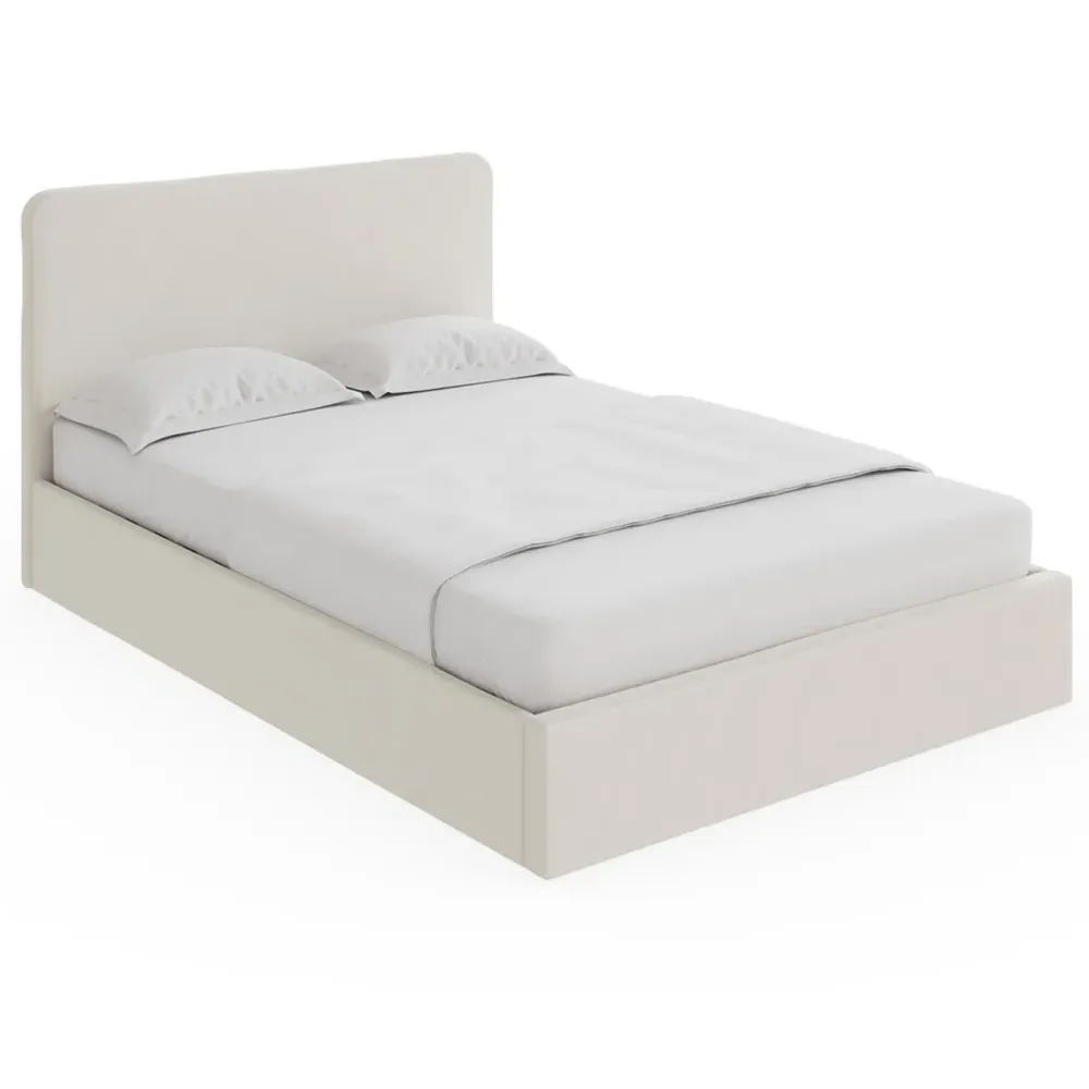 Chiswick Double Ottoman Bed with Storage - Cream