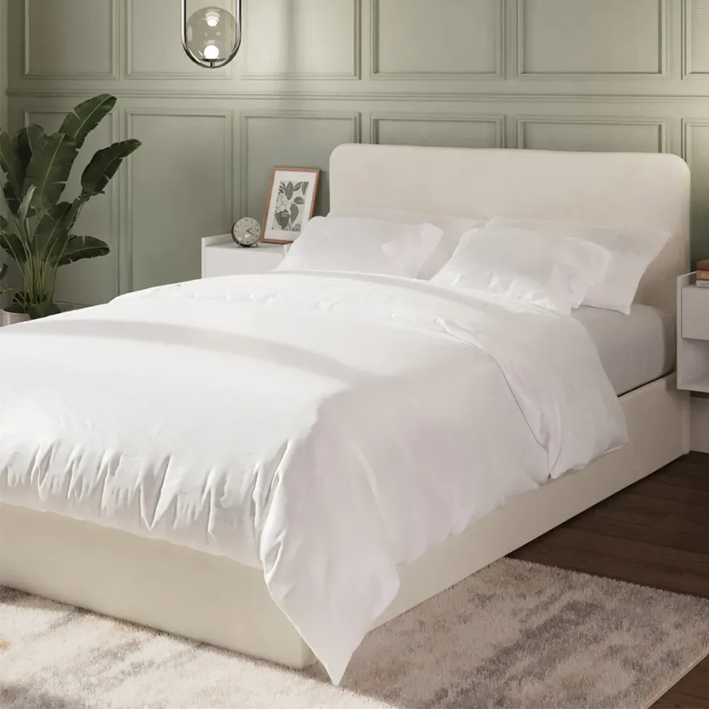 Chiswick Double Ottoman Bed with Storage - Cream
