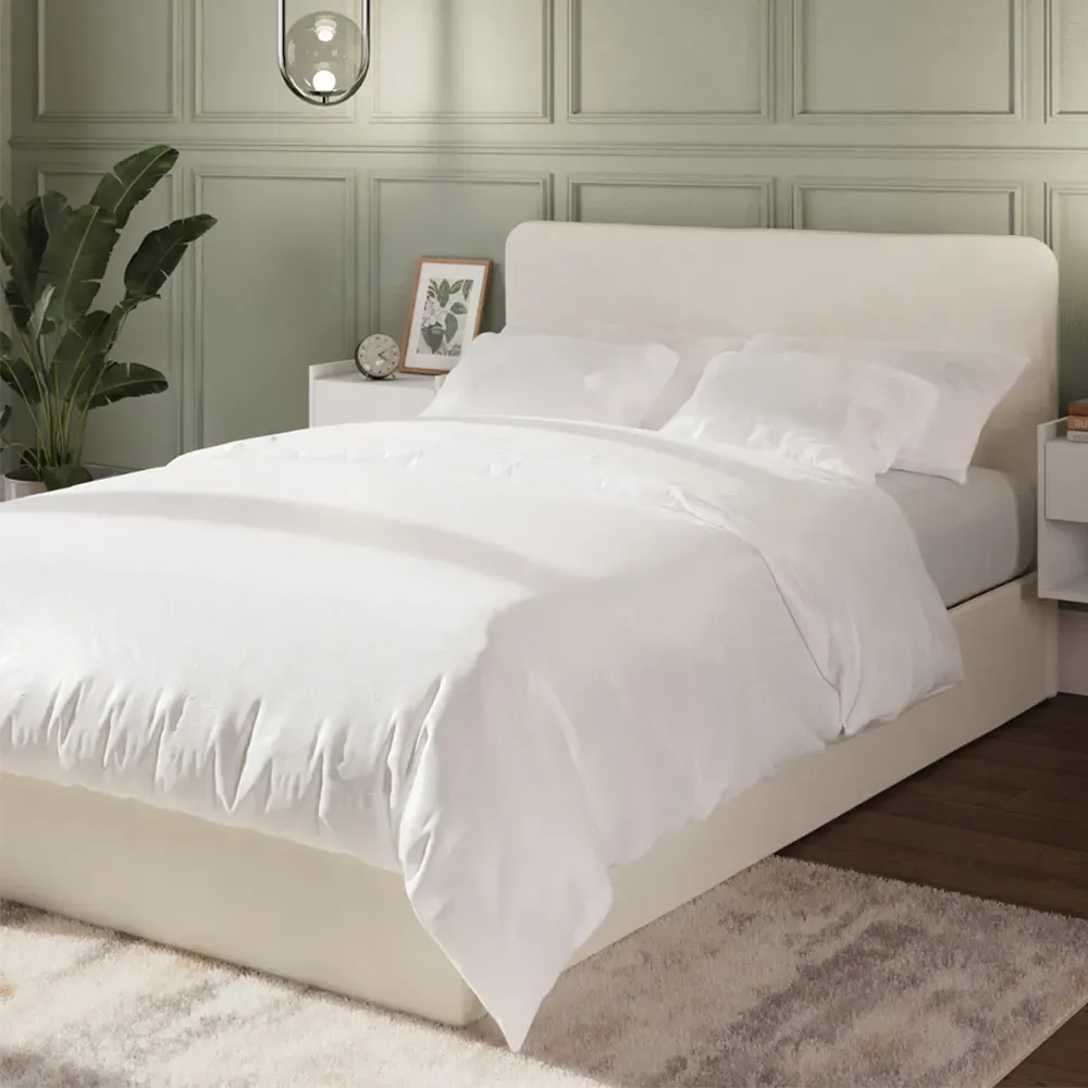 Chiswick King Size Ottoman Bed with Storage - Cream