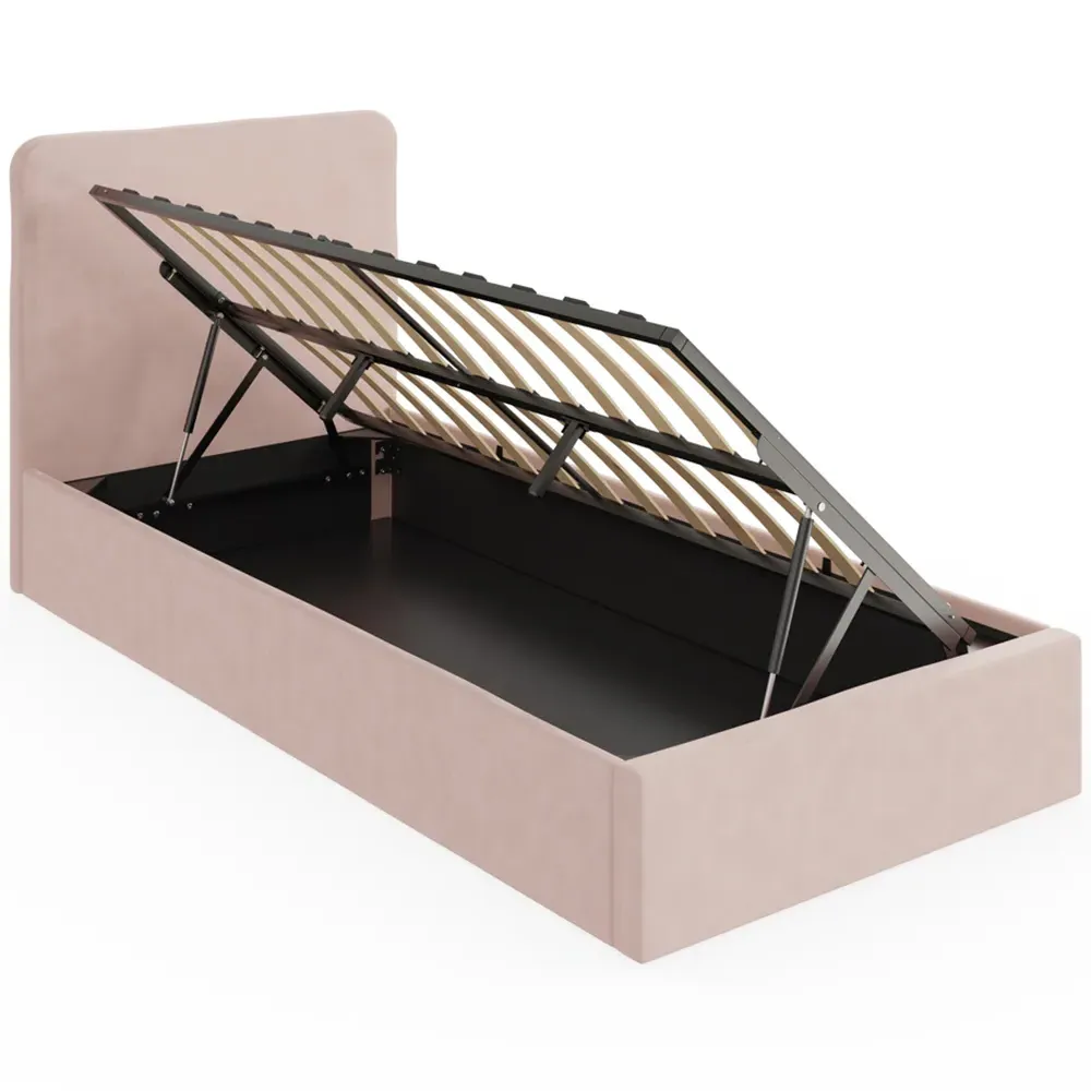 Chiswick Single Ottoman Bed with Mattress - Pink