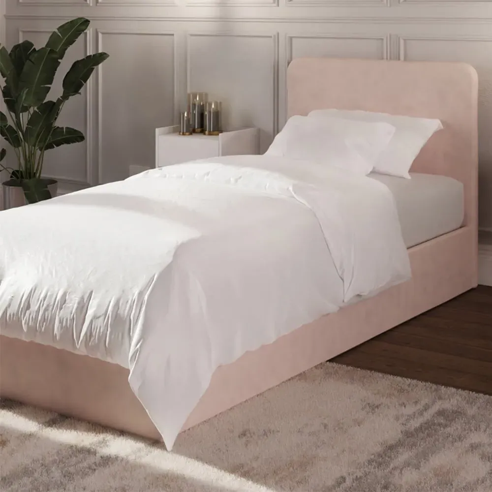 Chiswick Single Ottoman Bed with Mattress - Pink