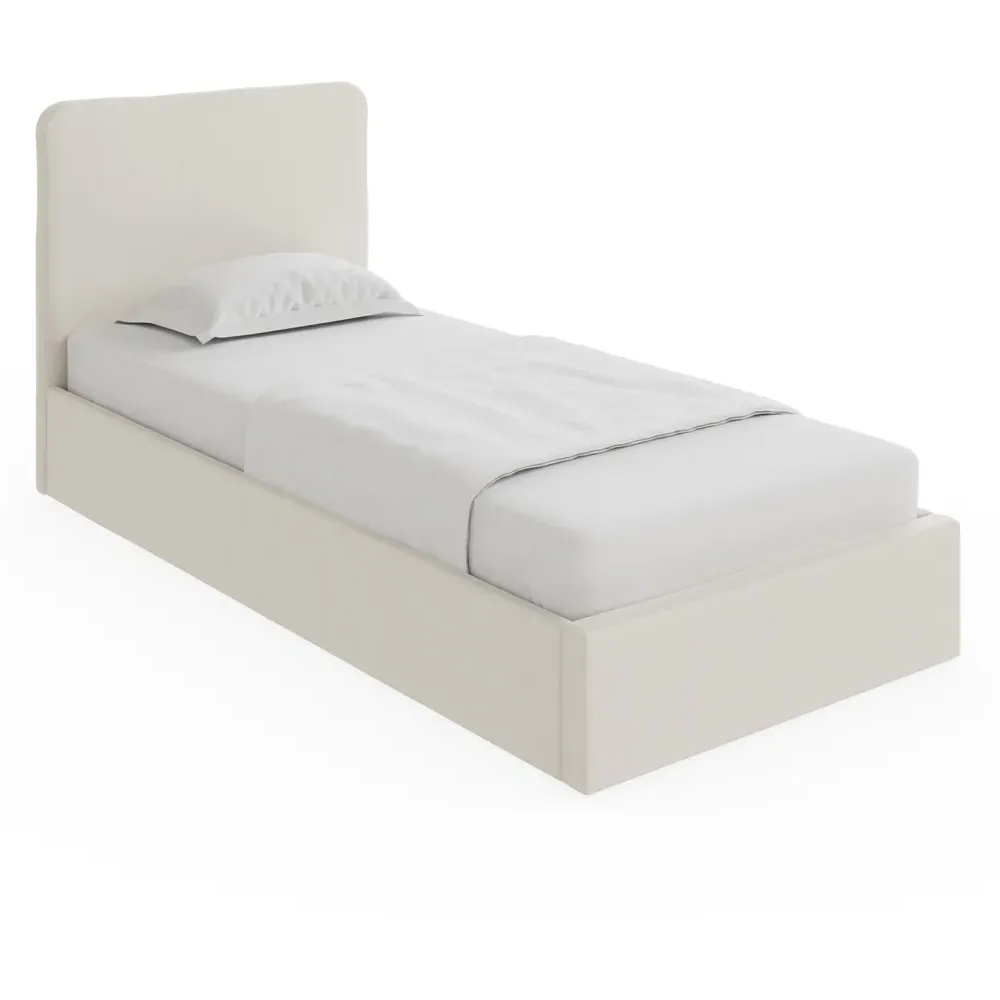 Chiswick Single Ottoman Bed with Storage - Cream