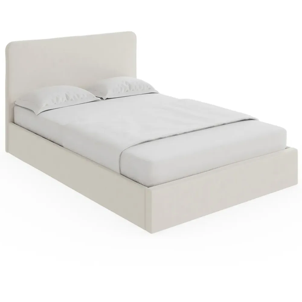 Chiswick Small Double Ottoman Bed with Mattress - Cream