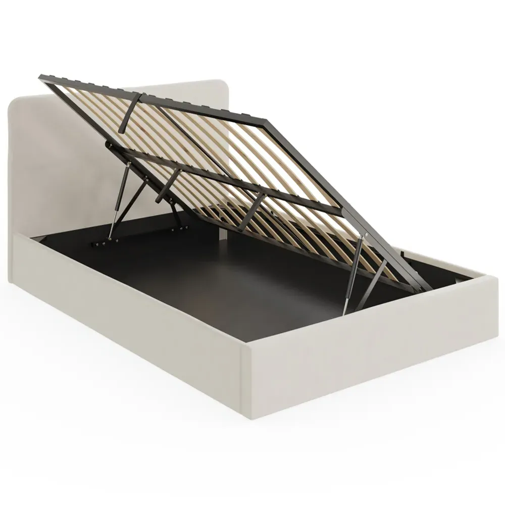 Chiswick Small Double Ottoman Bed with Storage - Cream