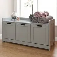 Colonial 3 Door Bathroom Storage Unit - Grey
