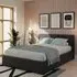 Double Ottoman Bed with Storage - Black, Faux Leather