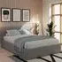 Double Ottoman Bed with Storage - Grey, Faux Leather