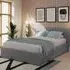 Double Ottoman Bed with Storage - Grey, Faux Leather
