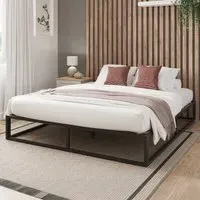 Double Platform Bed Frame - Black, Metal