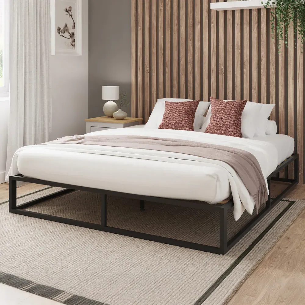 Double Platform Bed Frame - Black, Metal