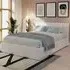 Double Side Lift Ottoman Bed with Storage - White, Faux Leather