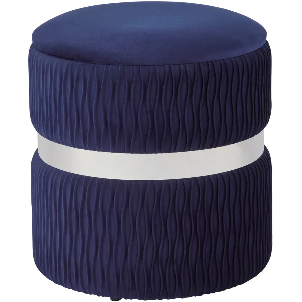 Eden Storage Stool with Hidden Compartment - Blue, Velvet