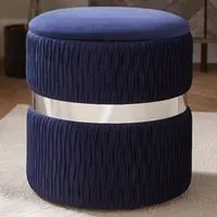 Eden Storage Stool with Hidden Compartment - Blue, Velvet