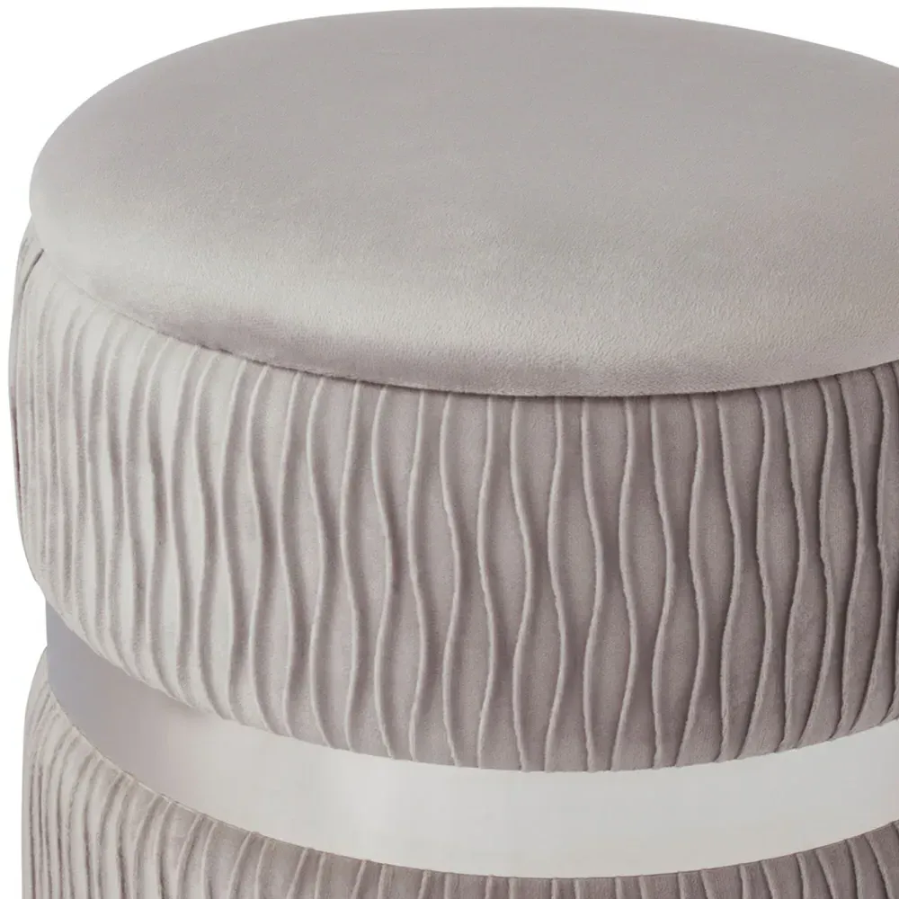 Eden Storage Stool with Hidden Compartment - Grey, Velvet