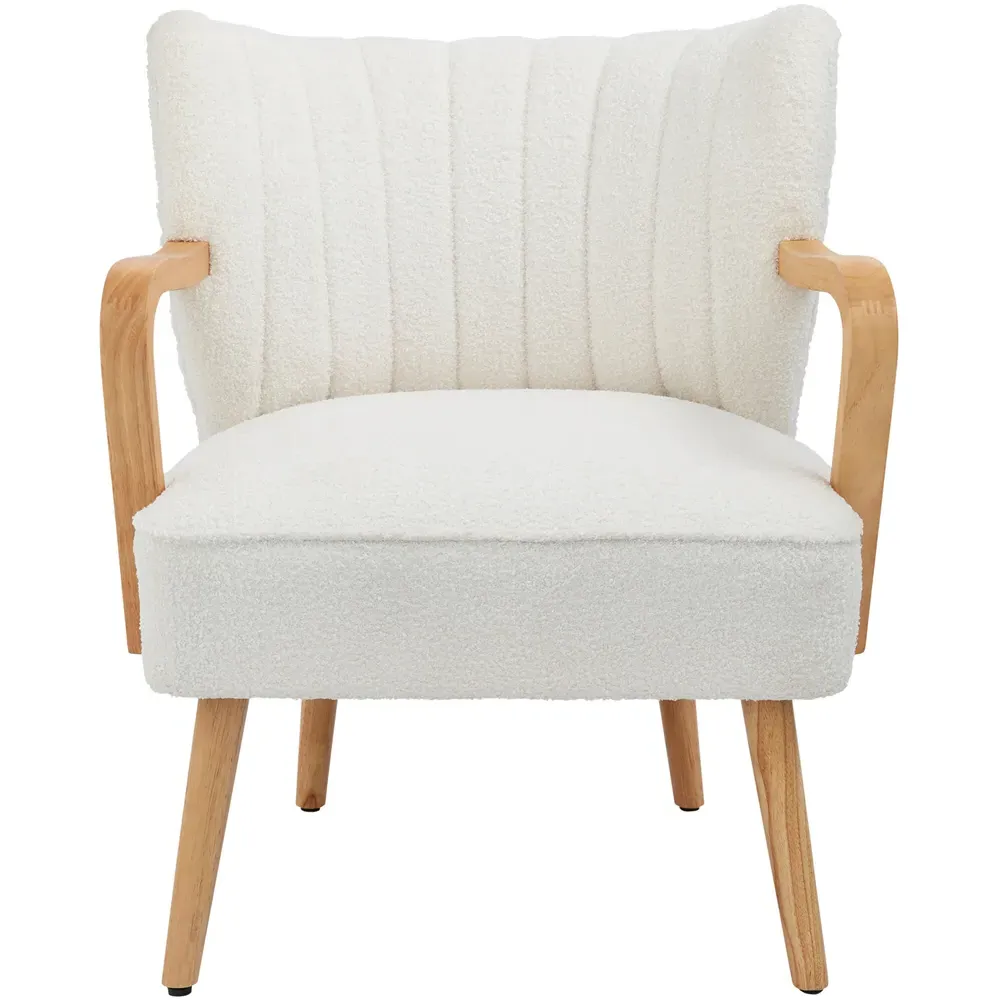 Enzo Accent Chair - Cream, Boucle