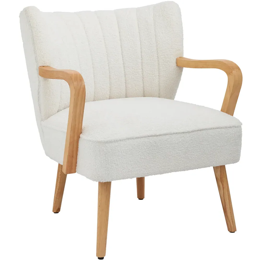 Enzo Accent Chair - Cream, Boucle