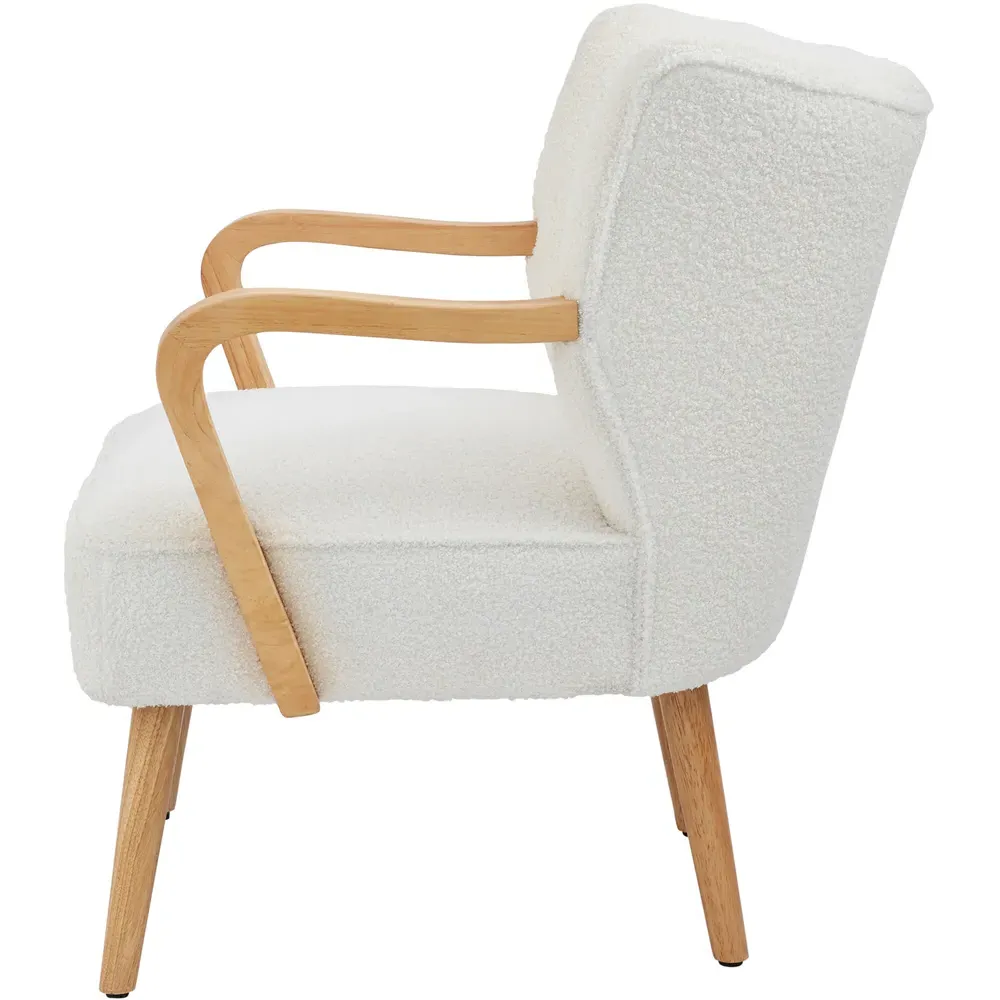 Enzo Accent Chair - Cream, Boucle