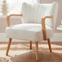 Enzo Accent Chair - Cream, Boucle