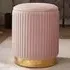 Esme Pleated Storage Stool - Pink, Velvet
