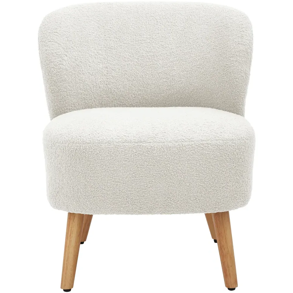Evie Accent Chair - Cream, Teddy Boucle