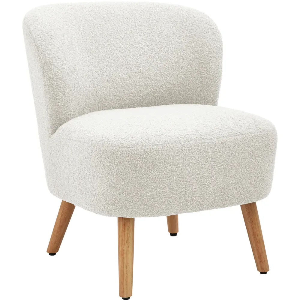Evie Accent Chair - Cream, Teddy Boucle