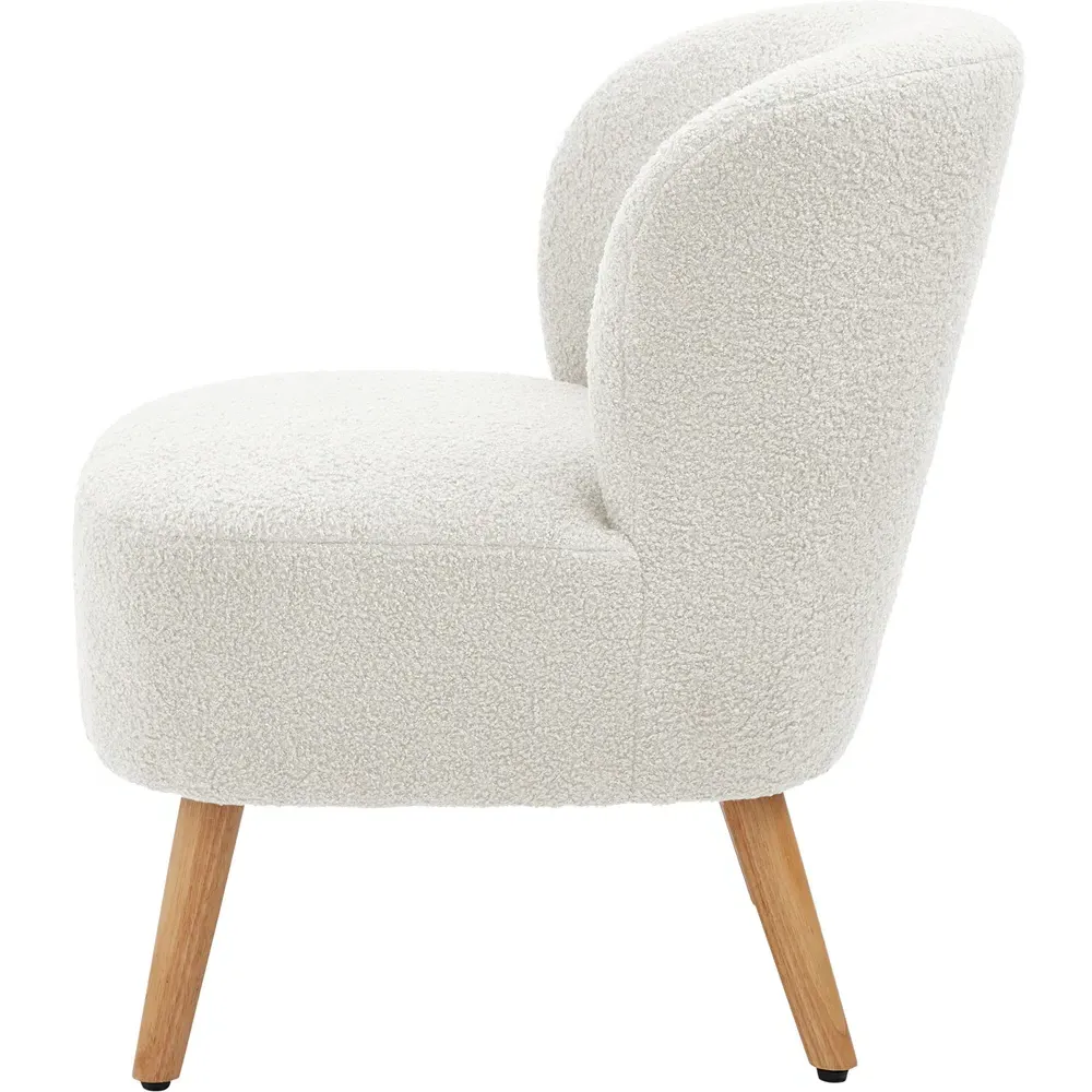 Evie Accent Chair - Cream, Teddy Boucle
