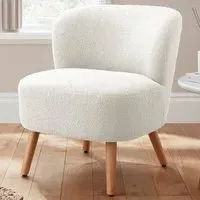 Evie Accent Chair - Cream, Teddy Boucle