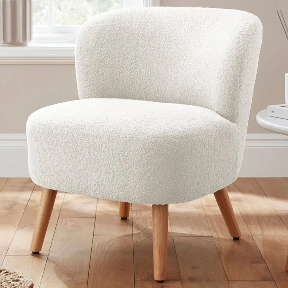 Evie Accent Chair - Cream, Teddy Boucle image