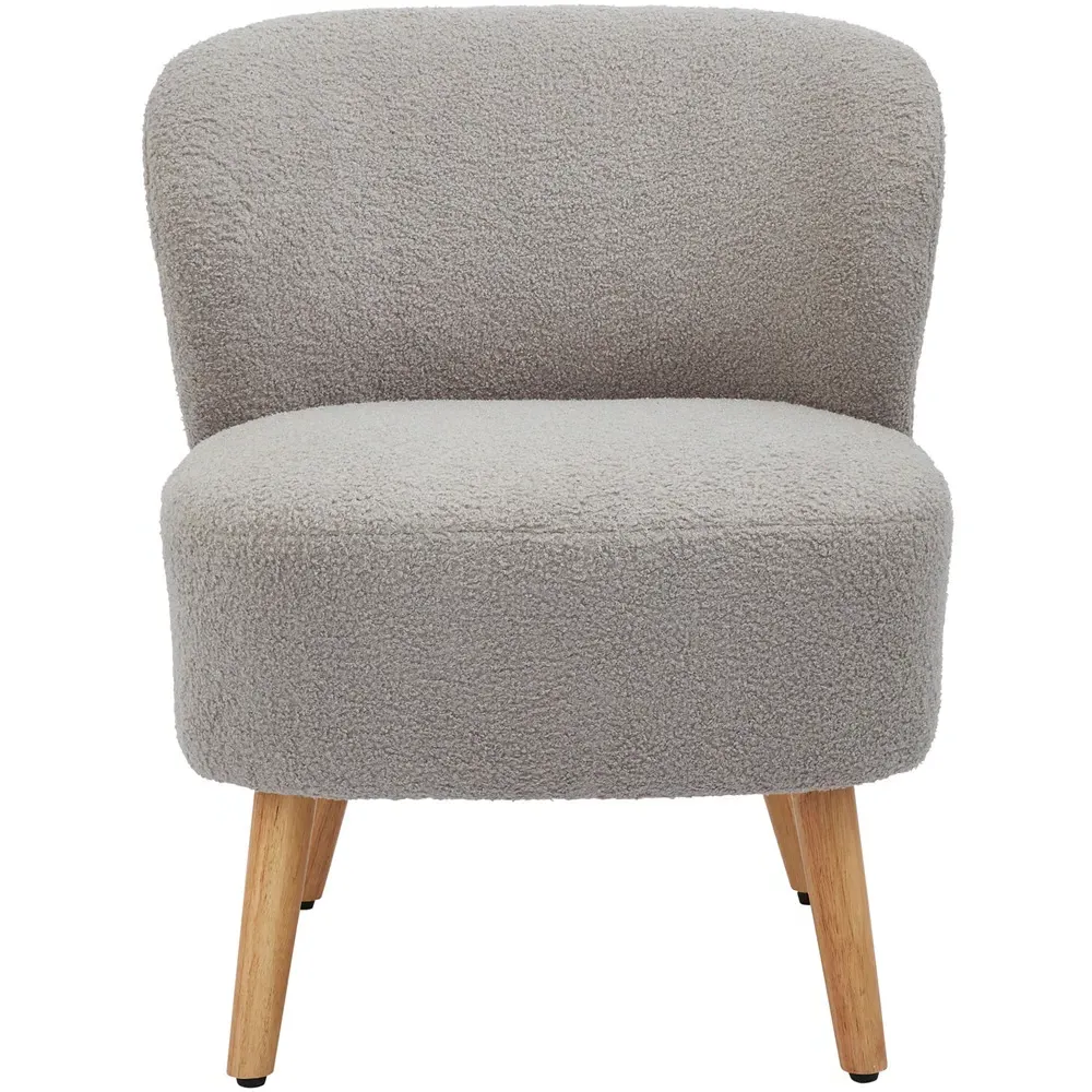 Evie Accent Chair - Grey, Teddy Boucle